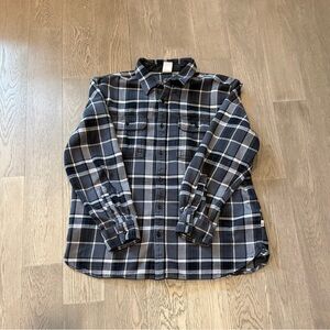 The North Face Casual Men's Plaid Button-Down Shirt in Black and Gray